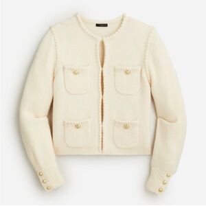 J. Crew Odette Sweater Knit Lady Jacket Cream Medium